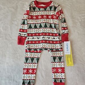 NWT Carter's Christmas Tree Print 2 Piece Pajamas Size 18 Month